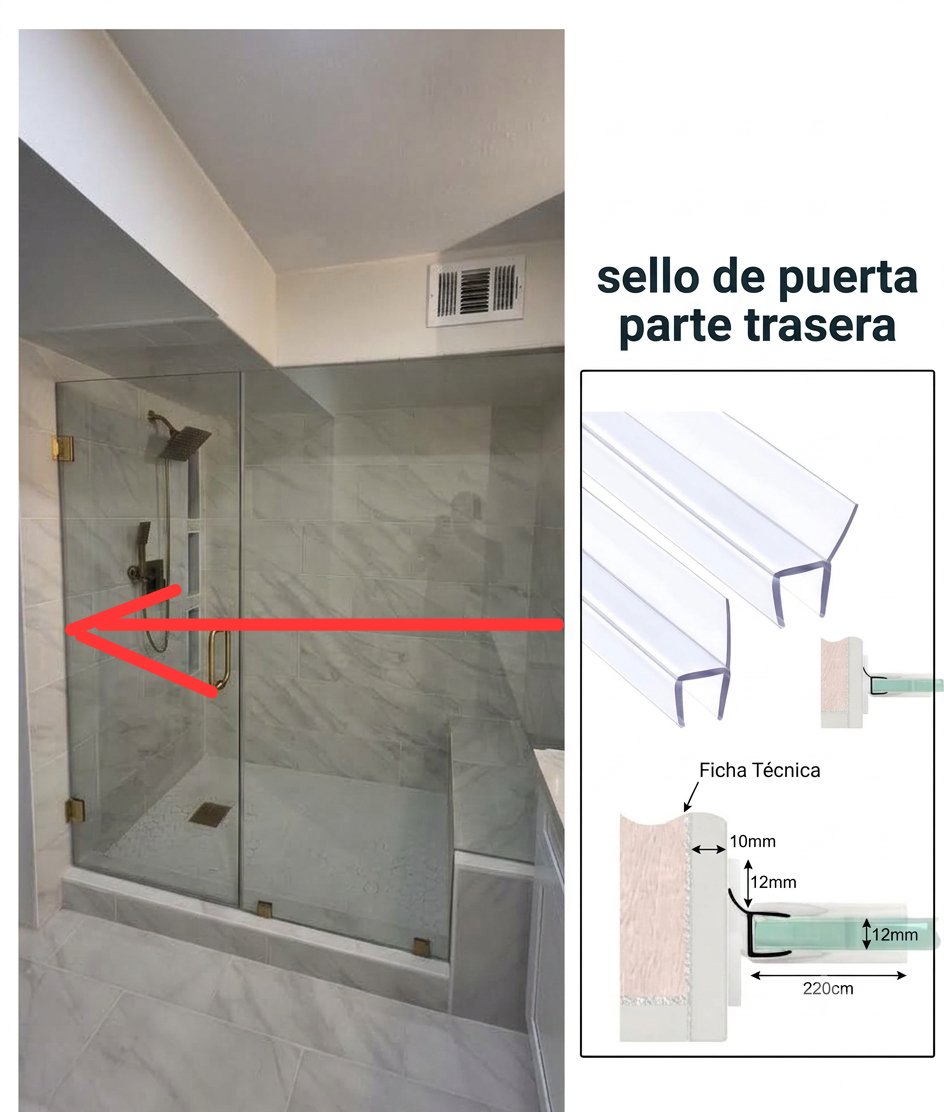 Glas Plus technical sheet: door seal, back part