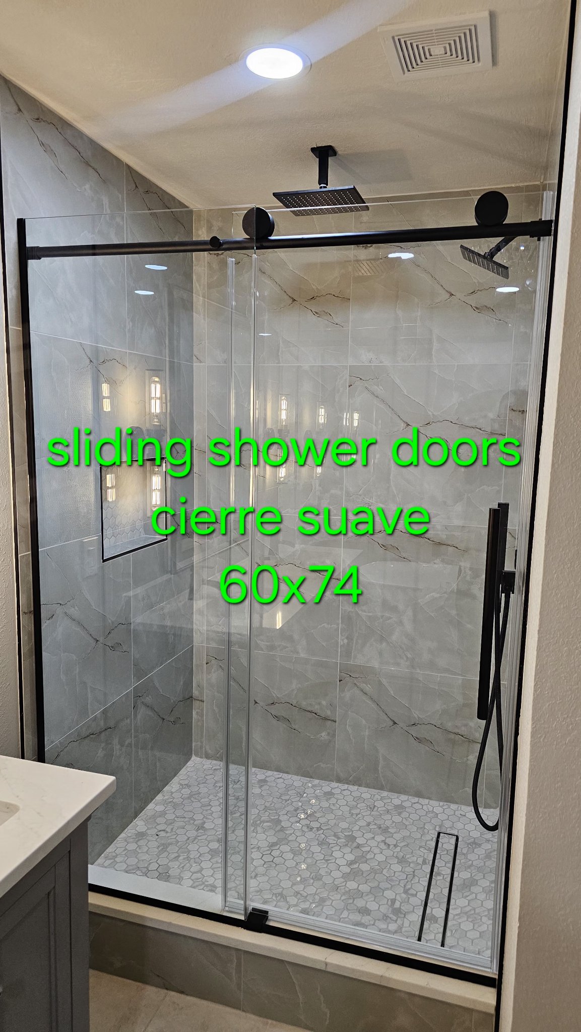 Sliding shower doors cierre suave 60x74