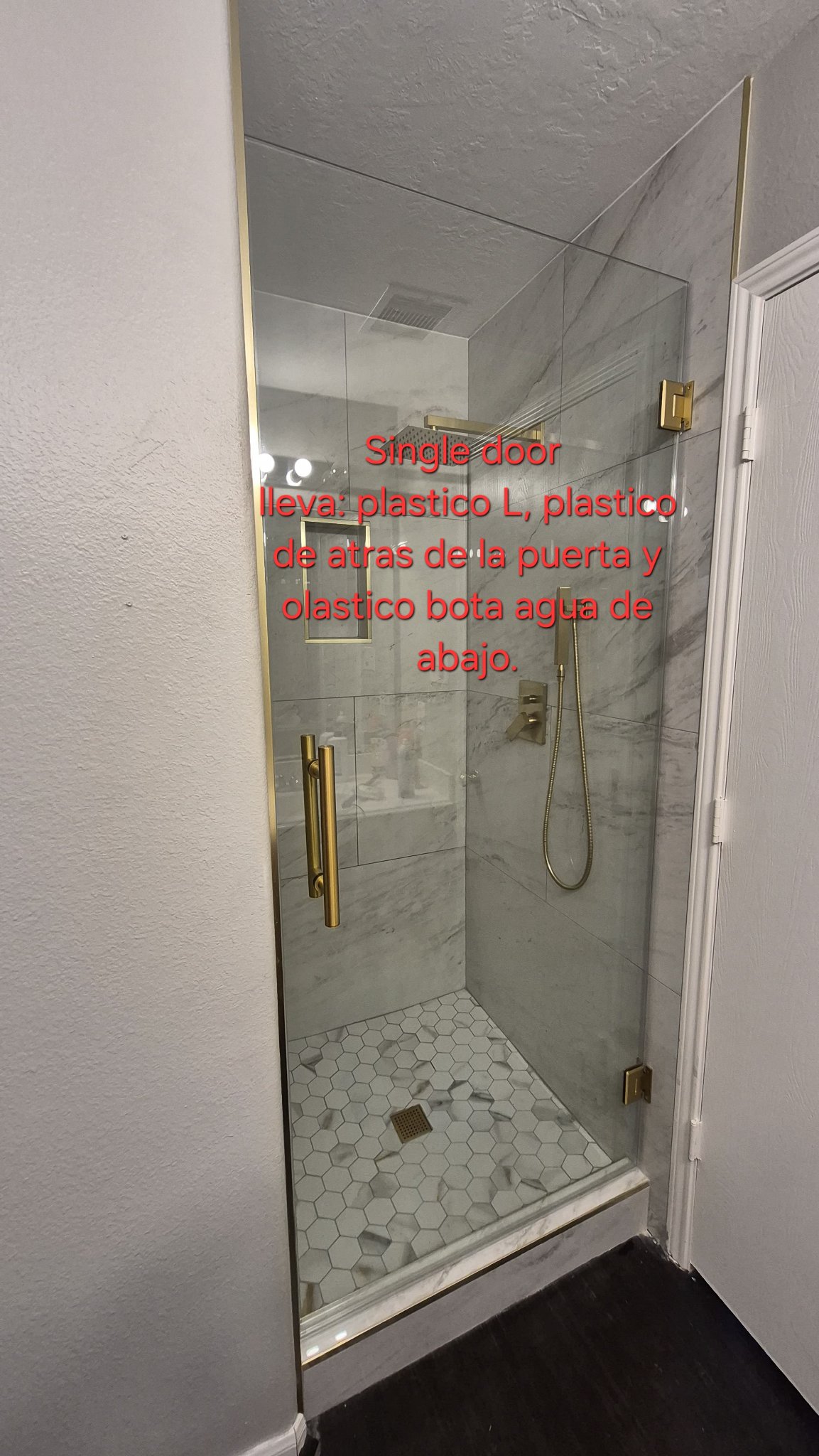 Single door: it takes an L seal, the seal behind the door and the bottom drip seal